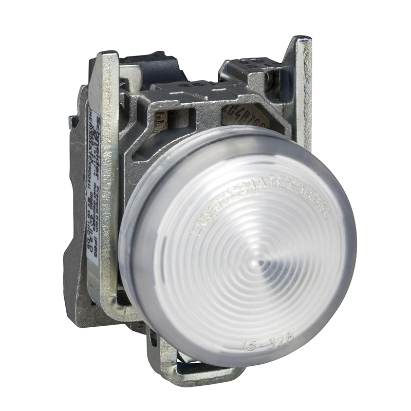 Piloto luminoso metálico blanco con led 24VCA/CC